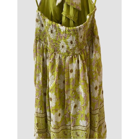 Band Of The Free Keahi Lime Halter Maxi Dress Women’s size Small Floral Summer - Picture 6 of 8